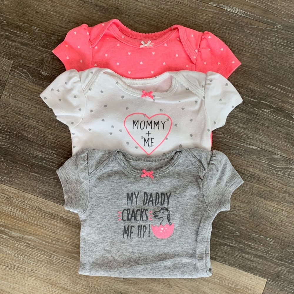 Baby Girl 3 Onesie Set 6m